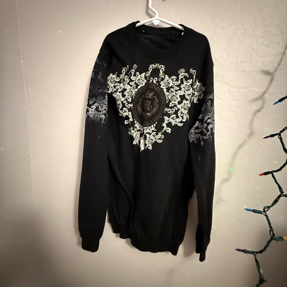Men's Black Graphic Long Sleeve Shirt